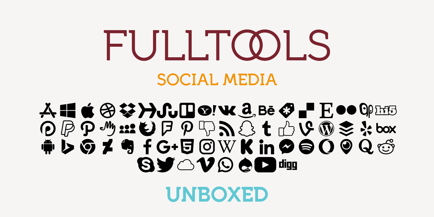 Пример шрифта Full Tools Social Media Unboxed